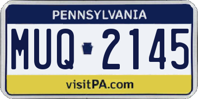 PA license plate MUQ2145