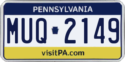 PA license plate MUQ2149
