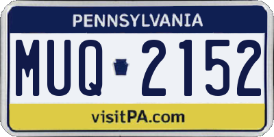 PA license plate MUQ2152