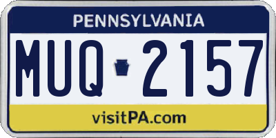 PA license plate MUQ2157