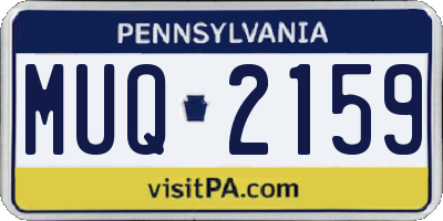 PA license plate MUQ2159