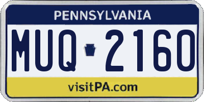 PA license plate MUQ2160