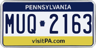 PA license plate MUQ2163