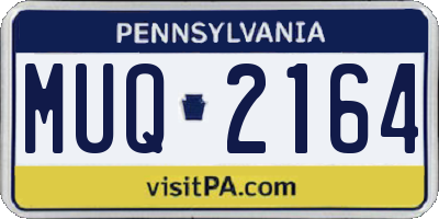 PA license plate MUQ2164