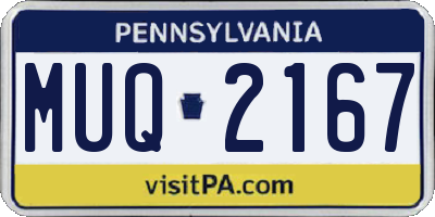 PA license plate MUQ2167