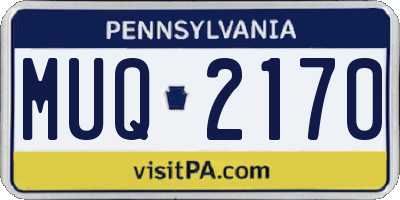 PA license plate MUQ2170