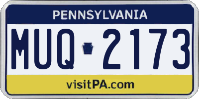 PA license plate MUQ2173