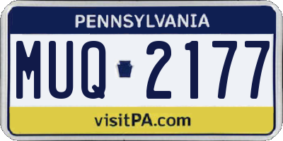 PA license plate MUQ2177