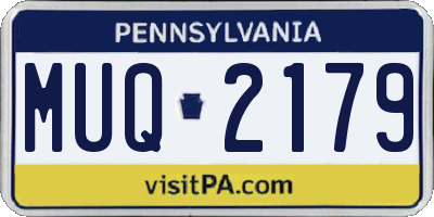 PA license plate MUQ2179