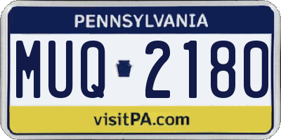 PA license plate MUQ2180