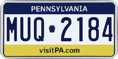 PA license plate MUQ2184