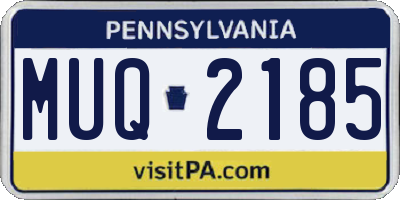 PA license plate MUQ2185