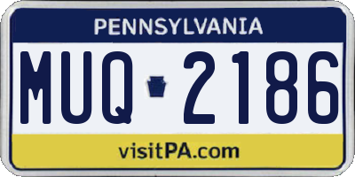PA license plate MUQ2186