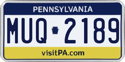 PA license plate MUQ2189