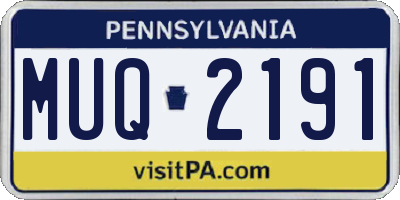 PA license plate MUQ2191
