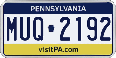 PA license plate MUQ2192