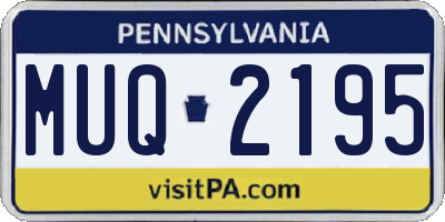 PA license plate MUQ2195
