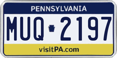 PA license plate MUQ2197