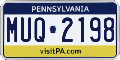 PA license plate MUQ2198
