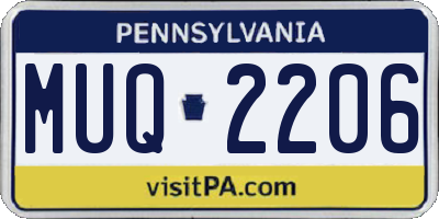 PA license plate MUQ2206