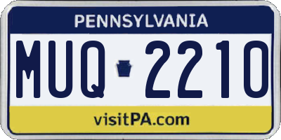 PA license plate MUQ2210