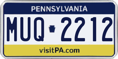 PA license plate MUQ2212