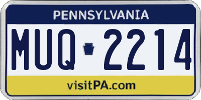 PA license plate MUQ2214