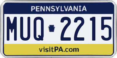 PA license plate MUQ2215