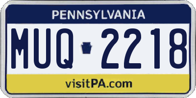 PA license plate MUQ2218