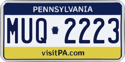 PA license plate MUQ2223