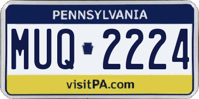 PA license plate MUQ2224