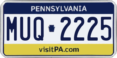PA license plate MUQ2225