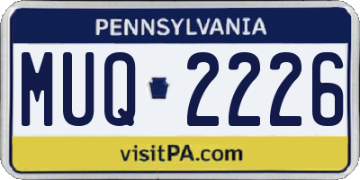 PA license plate MUQ2226