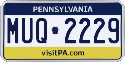 PA license plate MUQ2229