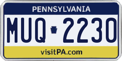 PA license plate MUQ2230