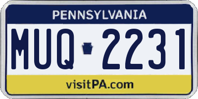 PA license plate MUQ2231