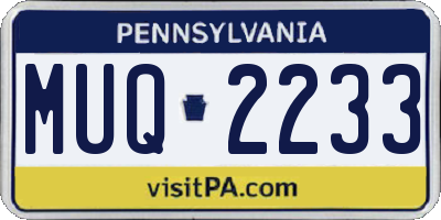 PA license plate MUQ2233