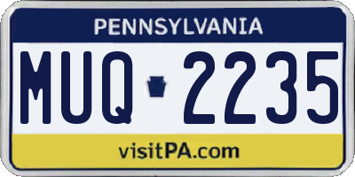 PA license plate MUQ2235