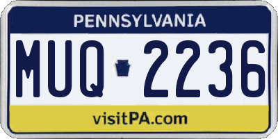 PA license plate MUQ2236