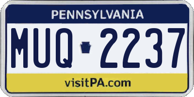 PA license plate MUQ2237