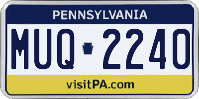PA license plate MUQ2240