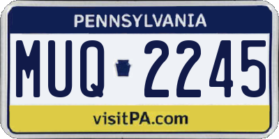 PA license plate MUQ2245