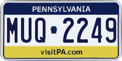PA license plate MUQ2249