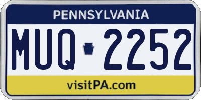 PA license plate MUQ2252