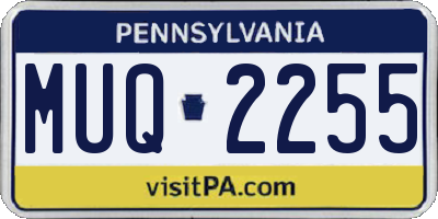 PA license plate MUQ2255