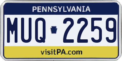PA license plate MUQ2259