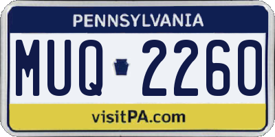 PA license plate MUQ2260