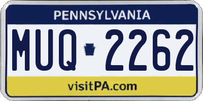PA license plate MUQ2262