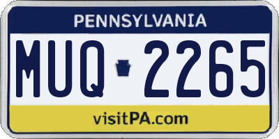 PA license plate MUQ2265