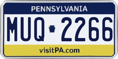PA license plate MUQ2266